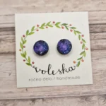 Leseni uhani - Vijolično okroglo Vesolje - Meglica Rakovica